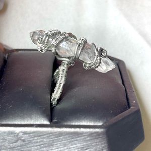 WIRE WRAPPED RAW CRYSTAL QUARTZ size 7